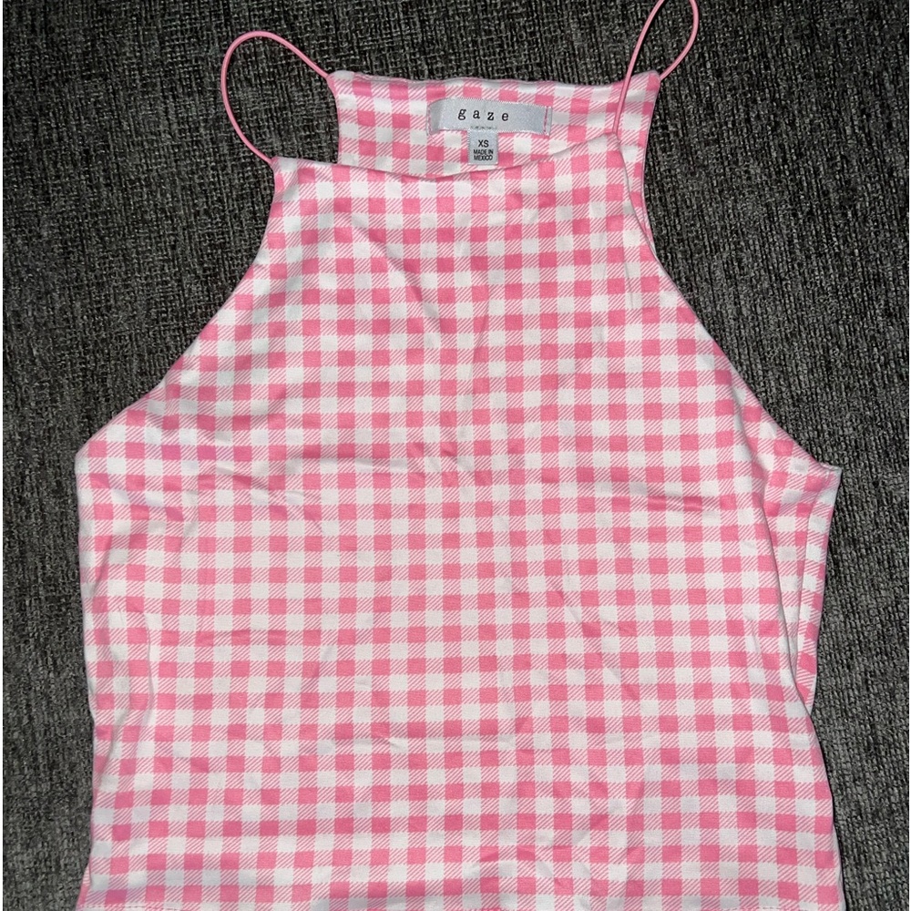 XSmall Pink Gingham Tank Top